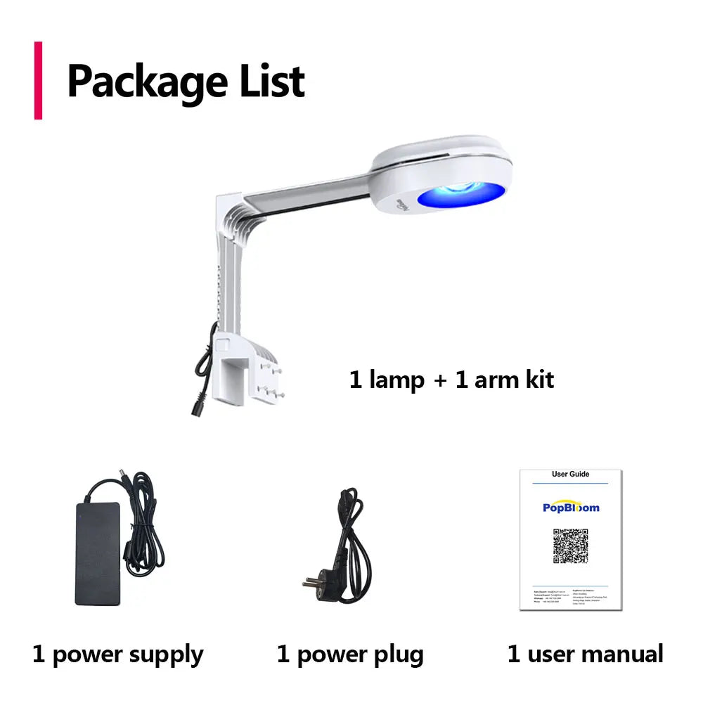 PopBloom WiFi Marine Aquarium Light Full Spectrum LED For Coral