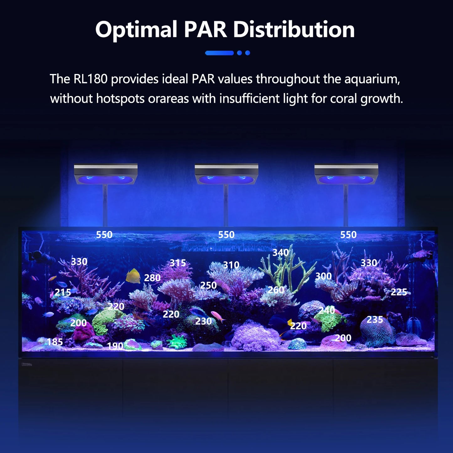 PopBloom RL90 RL180 WiFi Full Spectrum Reef Saltwater LED Aquarium Light