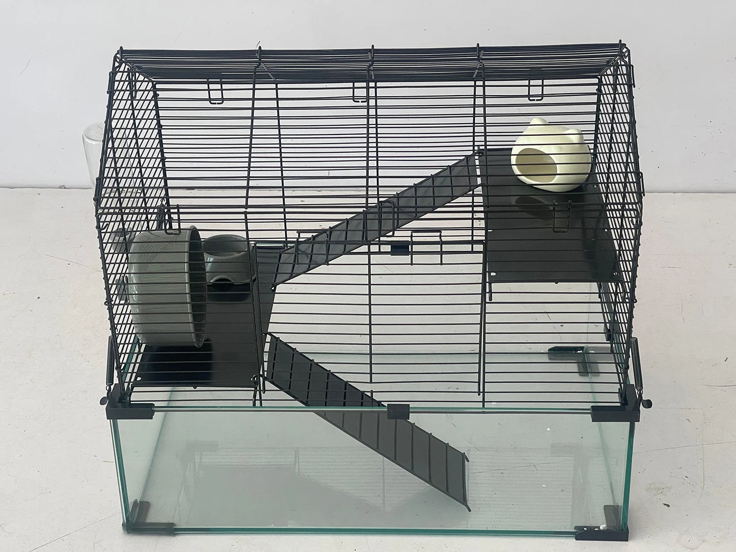 TWISTER.CKCN Metal Hamster Cage With Water Bottle For Small Pets