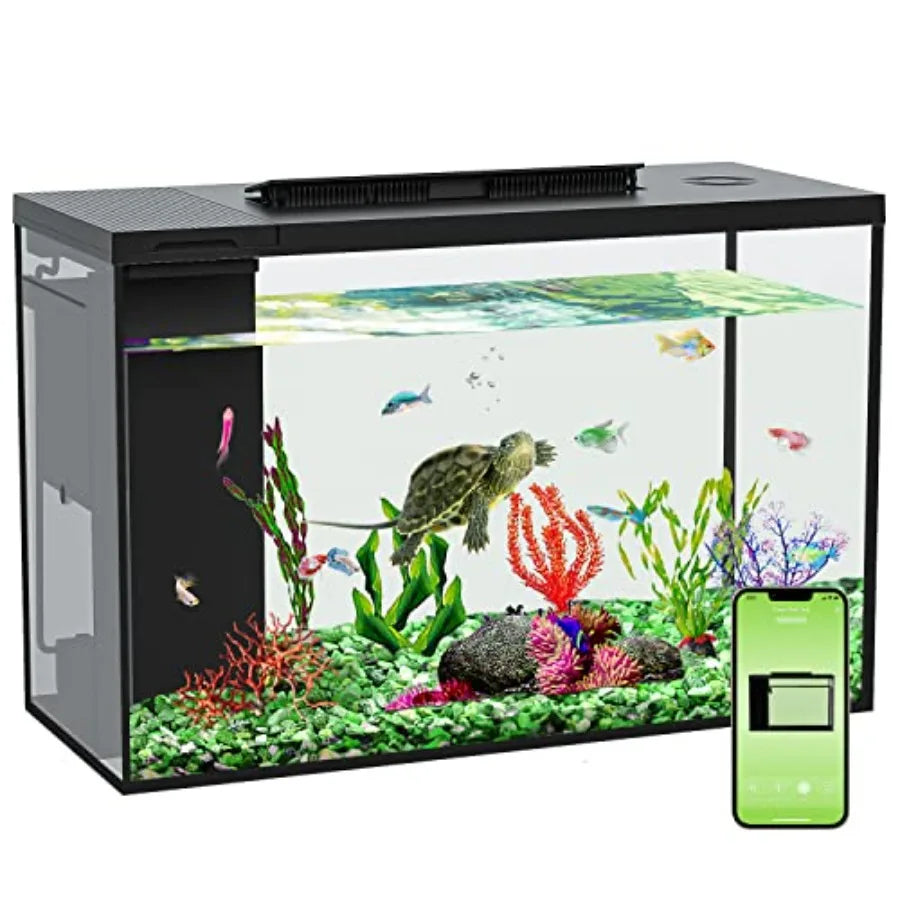 Hign-concerned App Controlled Smart Betta Tank Kit With Self Cleaning Filter LED