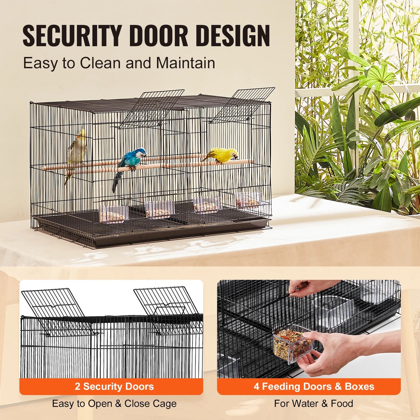 SucceBuy Flight Bird Cage With Divider Stackable Small Animal Cage