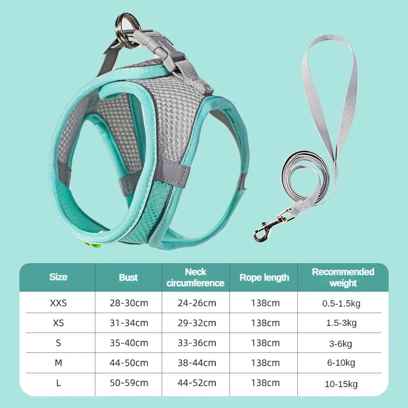 Guangdong Puppy Harness Set Adjustable Leash Vest Dogs Cats