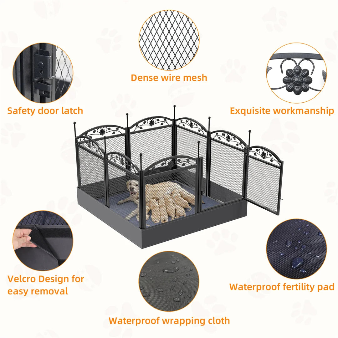 Bingopaw Heavy Duty Dog Playpen For Outdoor Indoor Use