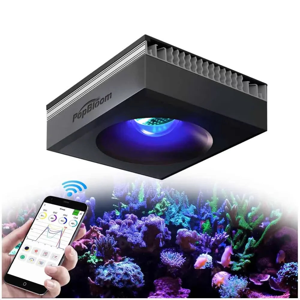 PopBloom RL90 RL180 WiFi Full Spectrum Reef Saltwater LED Aquarium Light