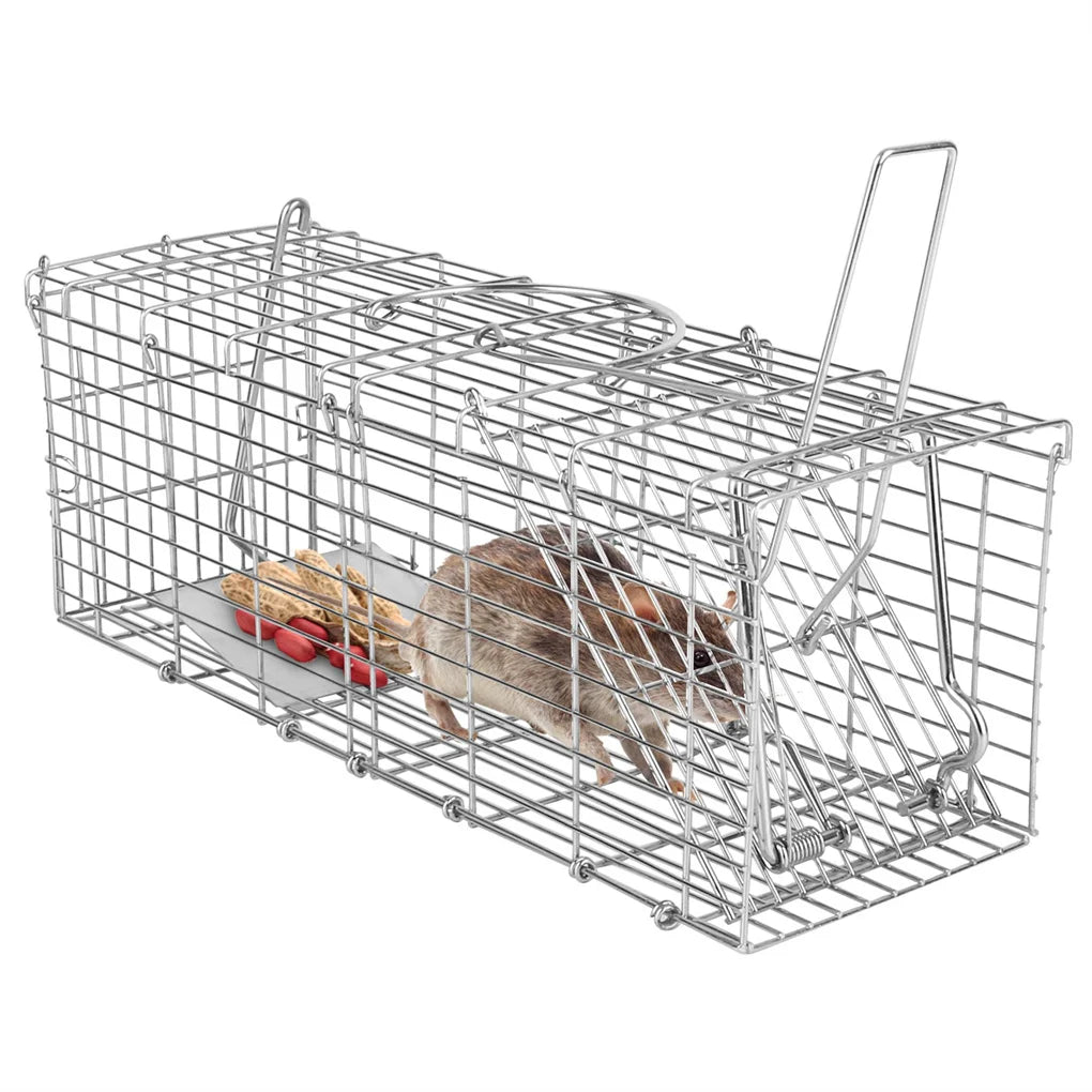 Hign-concerned Foldable Humane Rat Trap Cage With Detachable L-Shaped Rod