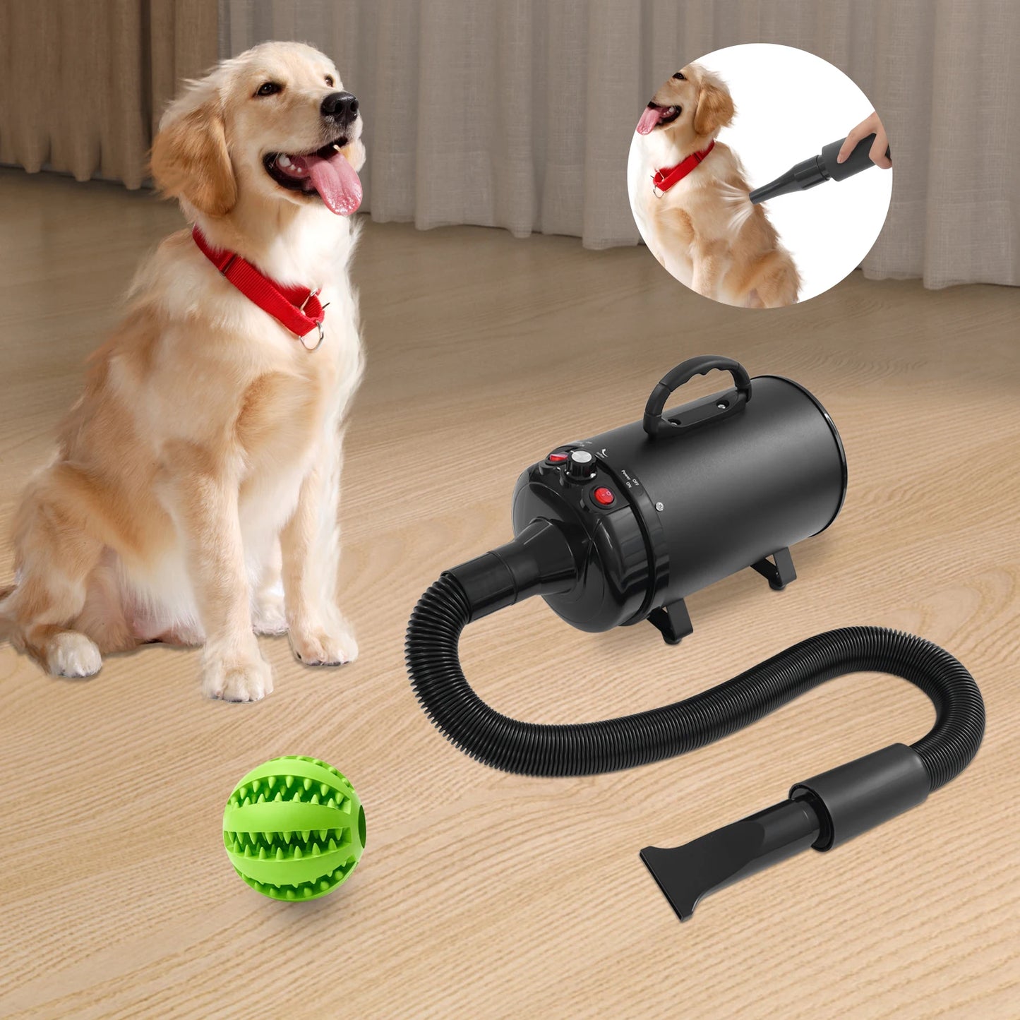 2200W Professional Pet Grooming Dryer With Adjustable Speed Nozzles