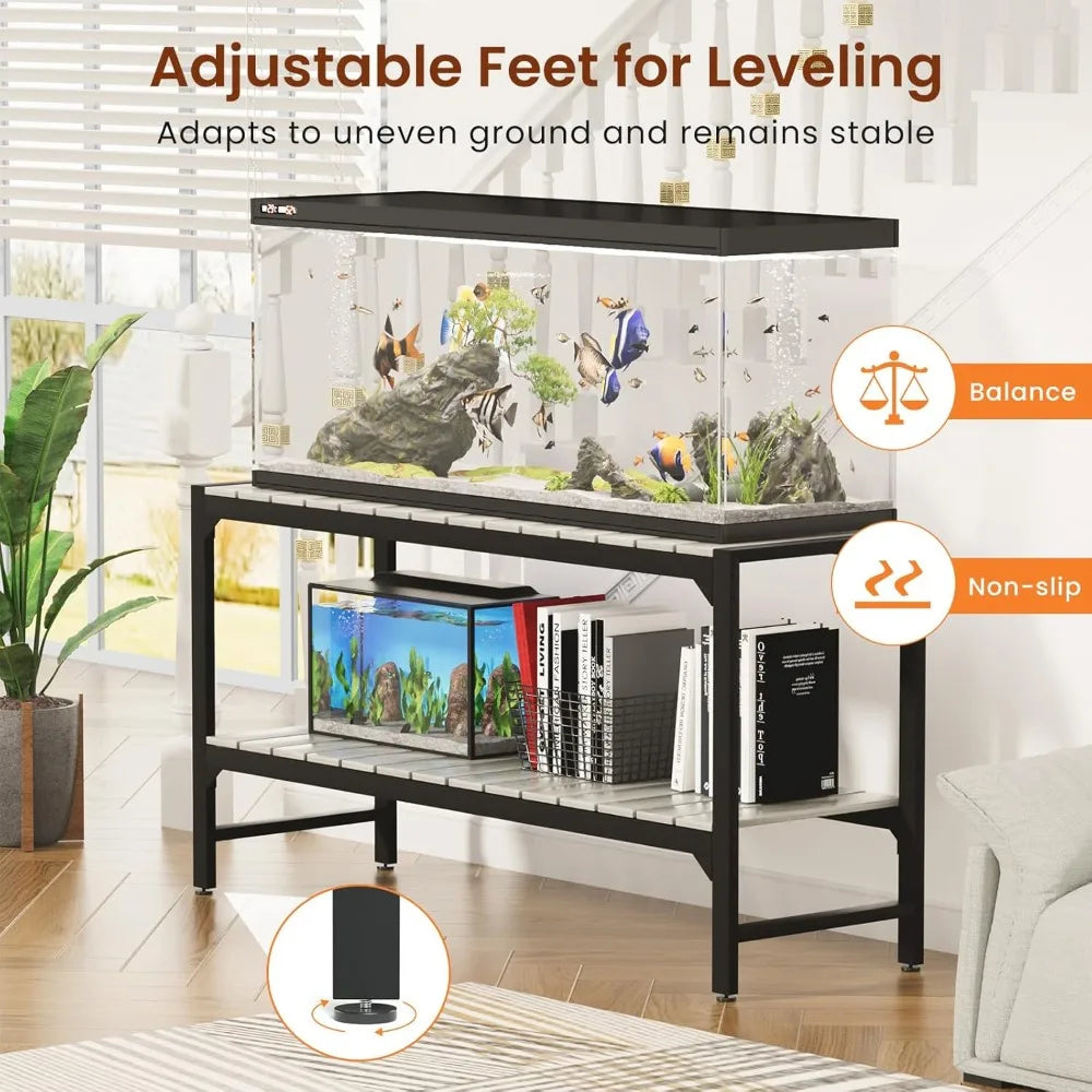 Tatub Metal Aquarium Stand For Fish Tanks With 2-Tier Shelves