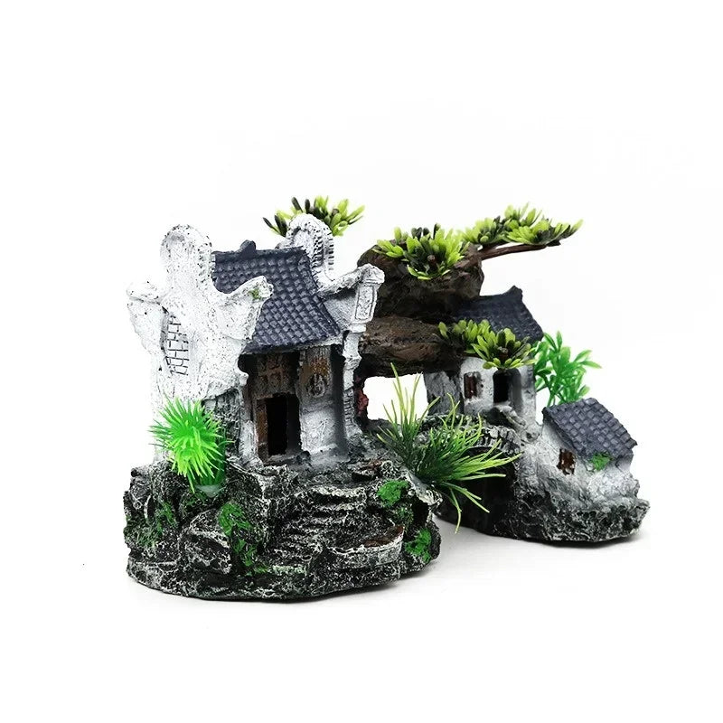 Hign-concerned Resin Aquarium Landscape House Ornament