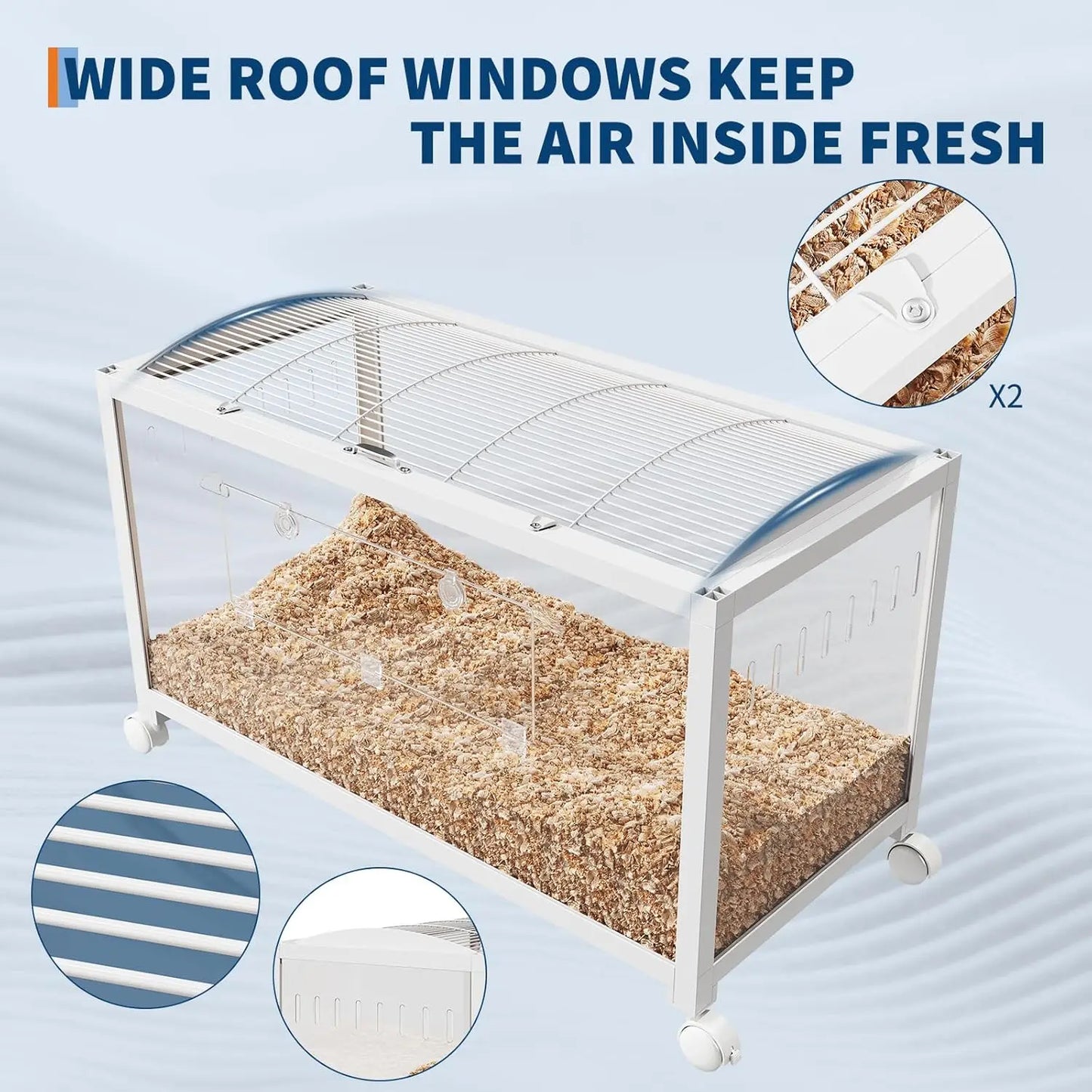 HiMISSCN Metal Rat Cage With Wheels And Biteproof Panels