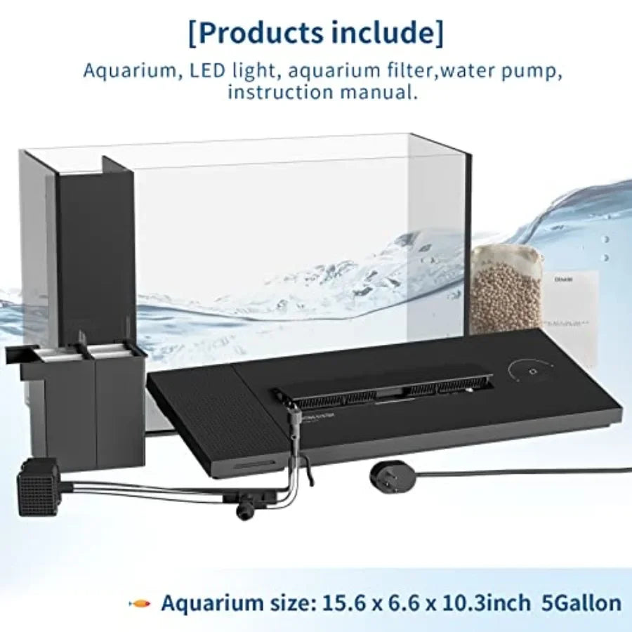 Hign-concerned App Controlled Smart Betta Tank Kit With Self Cleaning Filter LED