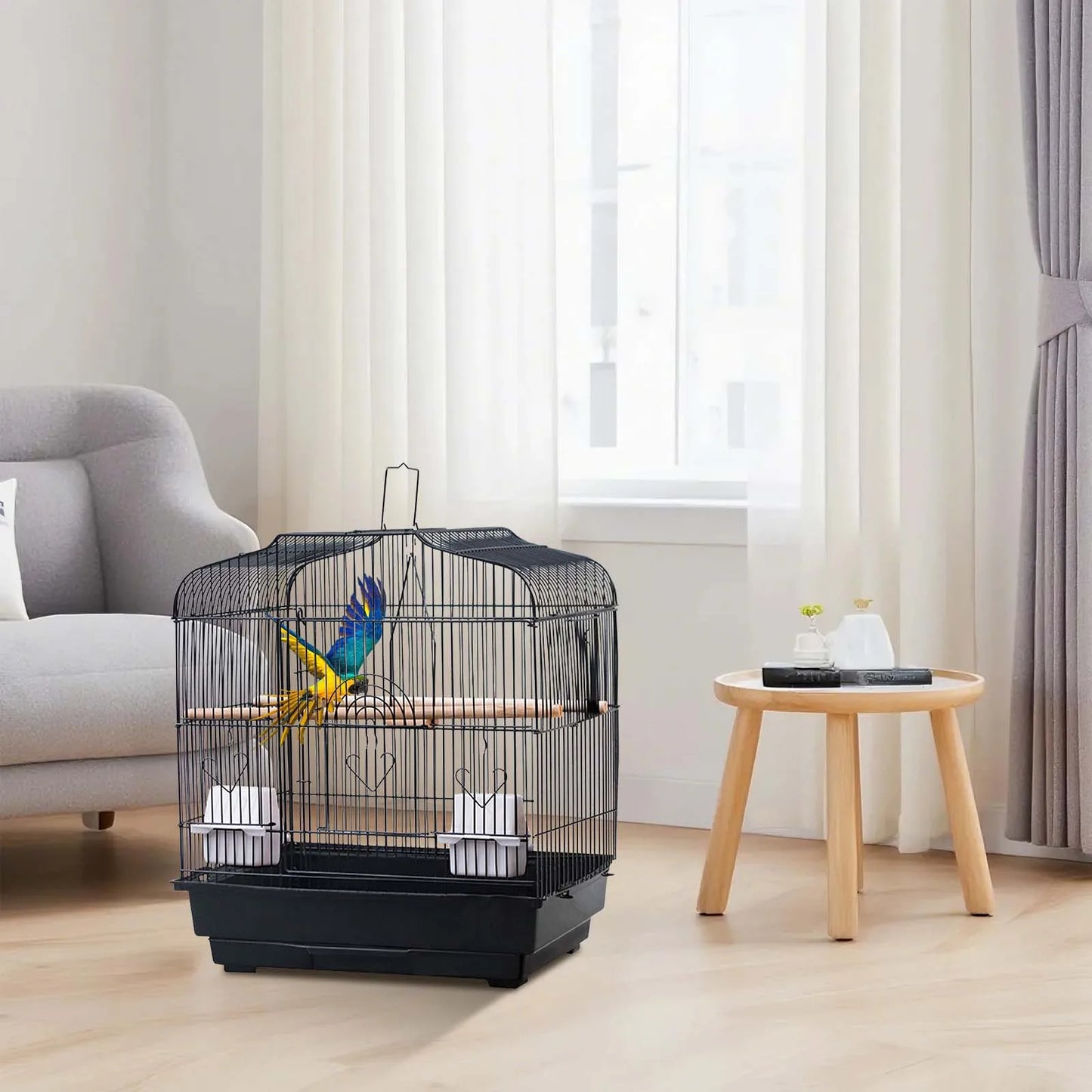 TWISTER.CKCN Travel Bird Cage Carrier With Handle Food Container