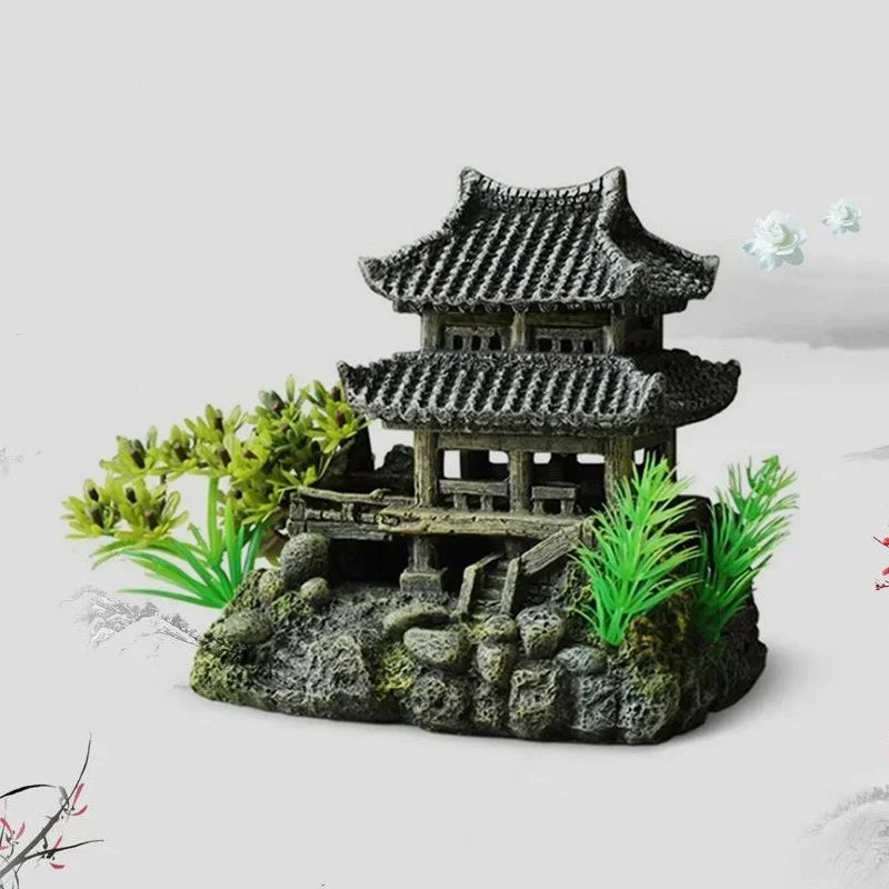 Hign-concerned Resin Aquarium Landscape House Ornament