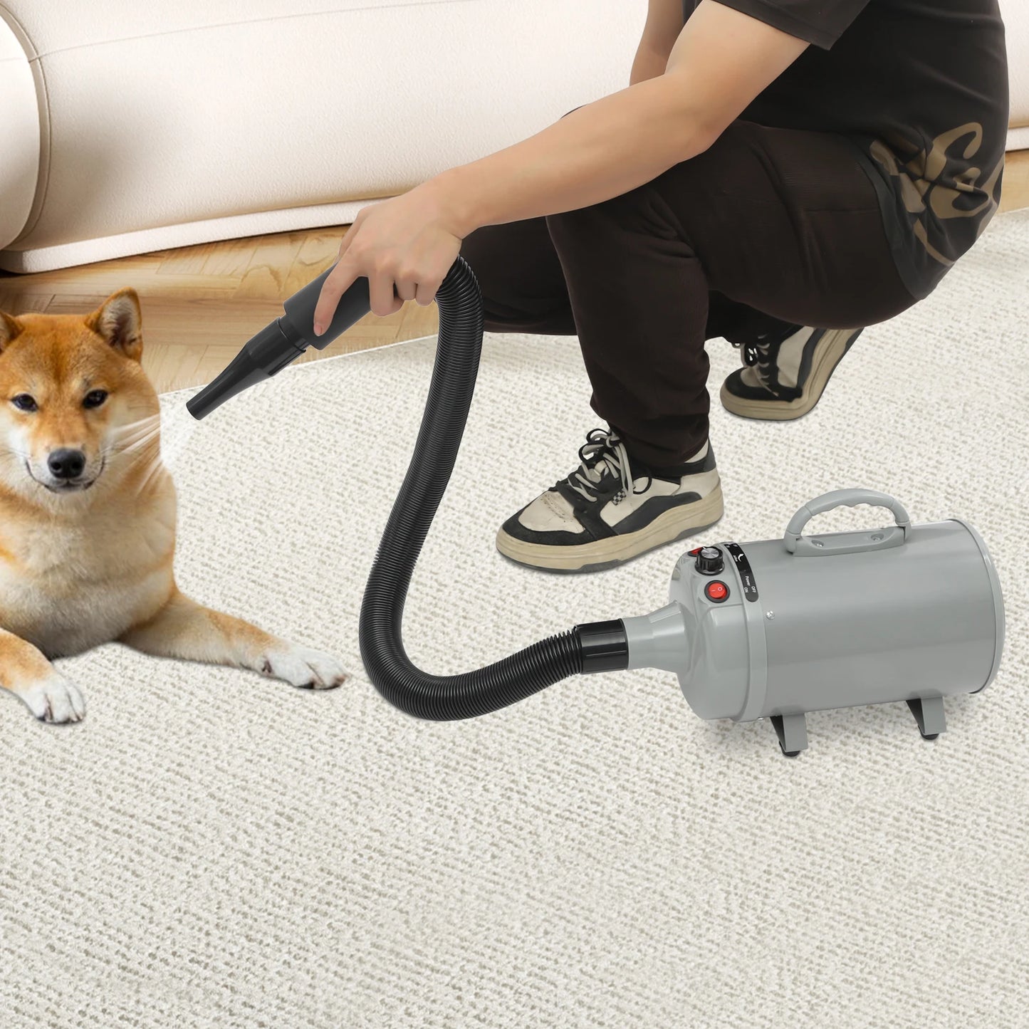 2200W Professional Pet Grooming Dryer With Adjustable Speed Nozzles