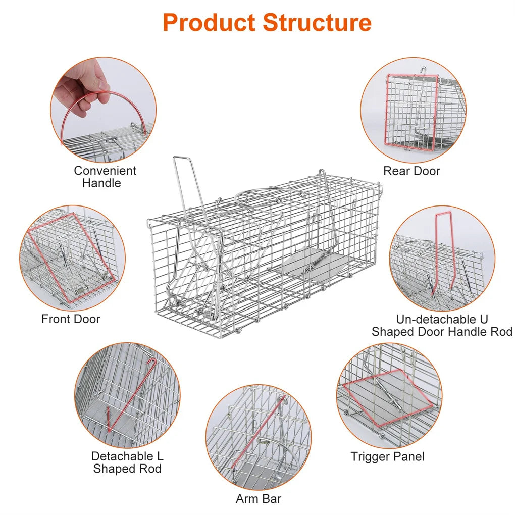 Hign-concerned Foldable Rat Trap Cage Humane Live Rodent Trap