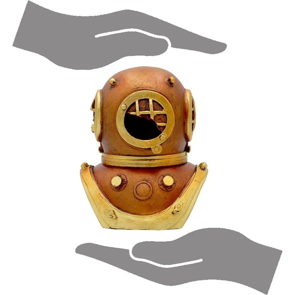 XMSJ Helmet Aquarium Ornament Polyresin Fish Tank Decor Freshwater