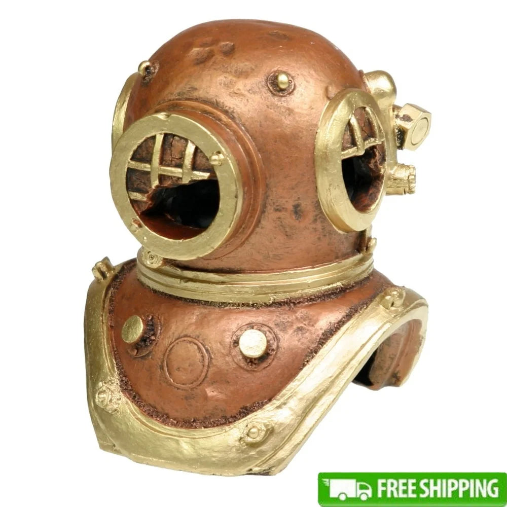 XMSJ Helmet Aquarium Ornament Polyresin Fish Tank Decor Freshwater