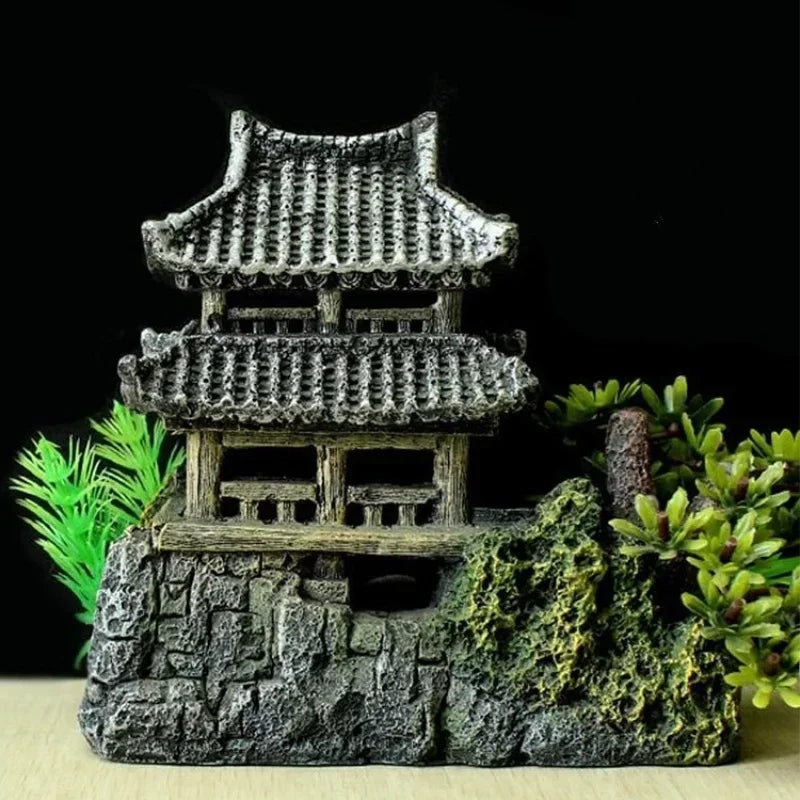 Hign-concerned Resin Aquarium Landscape House Ornament