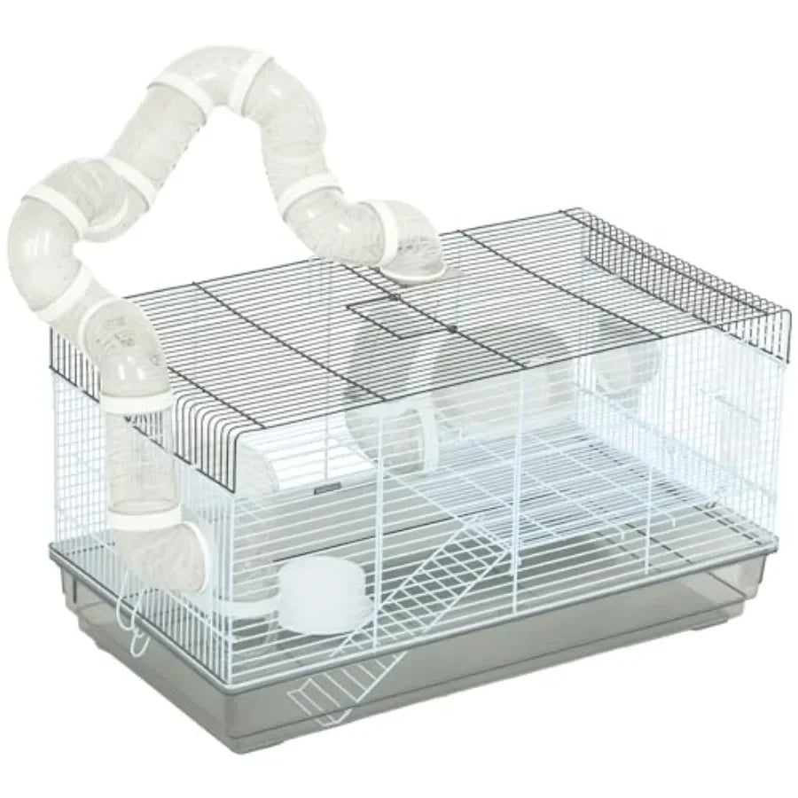 Guangdong Hamster Cage Two Levels With Tubes Exercise Wheel