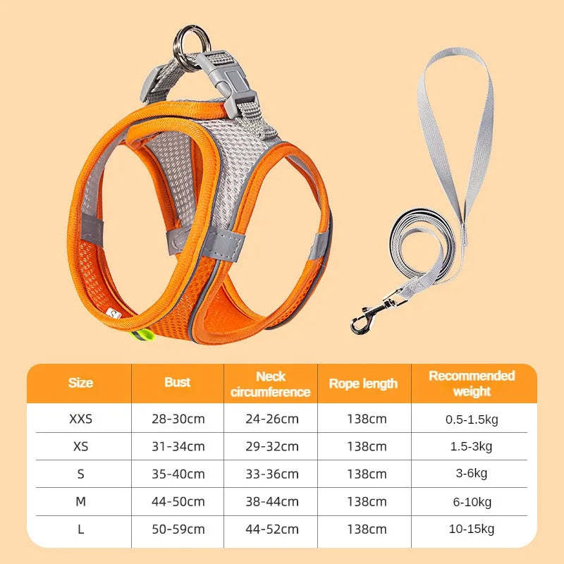 Guangdong Puppy Harness Set Adjustable Leash Vest Dogs Cats