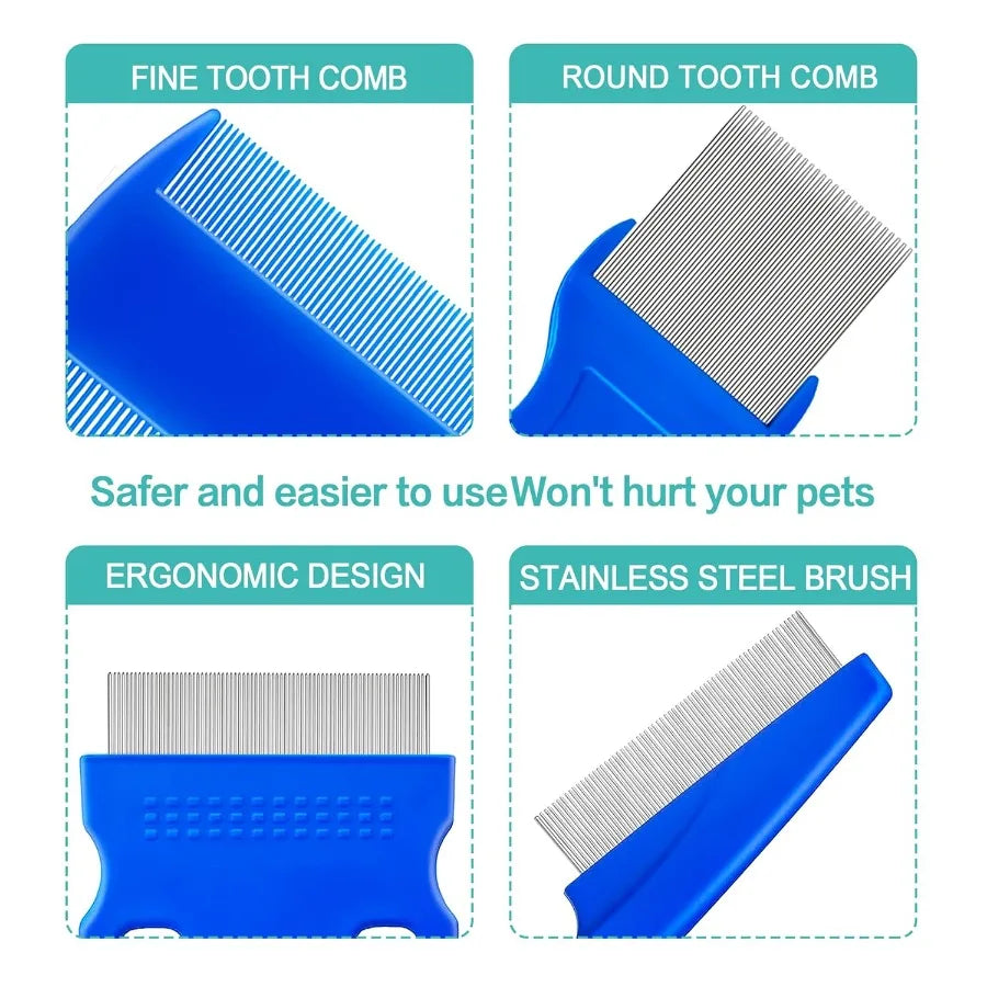 Hign-concerned Stainless-Steel Flea and Lice Comb for Dogs and Cats