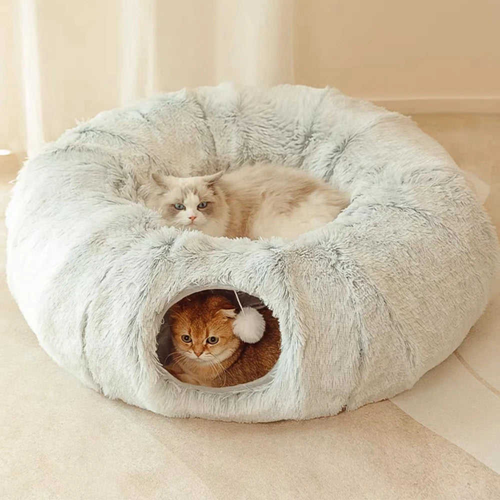 Guangdong Cat Tunnel Bed With Mat Soft Plush Play Tent