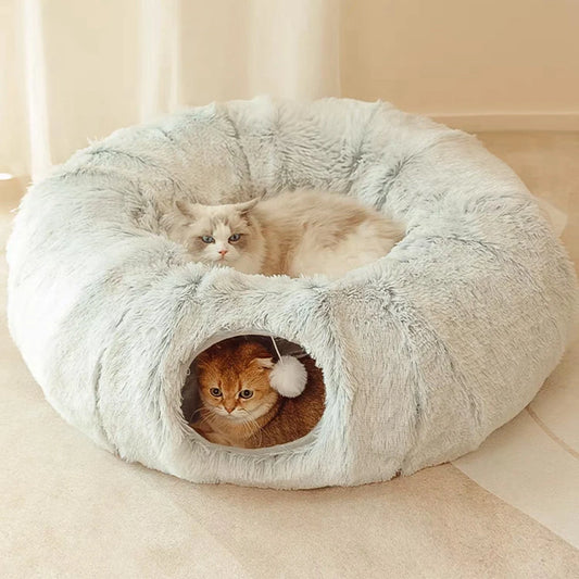 Guangdong Cat Tunnel Bed With Mat Soft Plush Play Tent