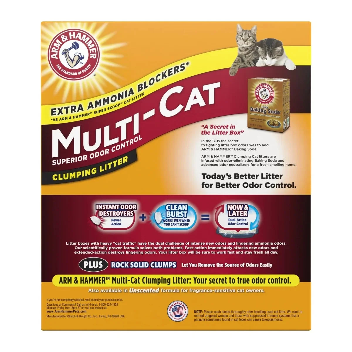Hign-concerned Multi-Cat Clumping Litter 2-Pack With Clean Burst Scent For Cats