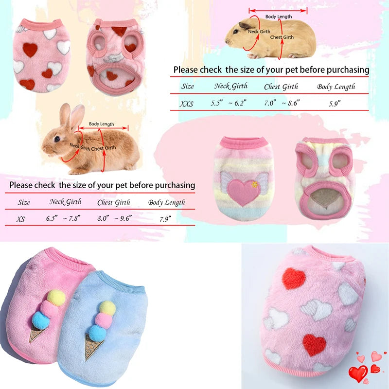 Feature Personalized Warm Fleece Guinea Pig Vest for Small Pets