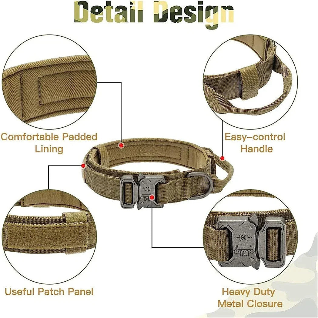 JANPET Adjustable Tactical Dog Leash And Nylon Collar For MediumToLarge