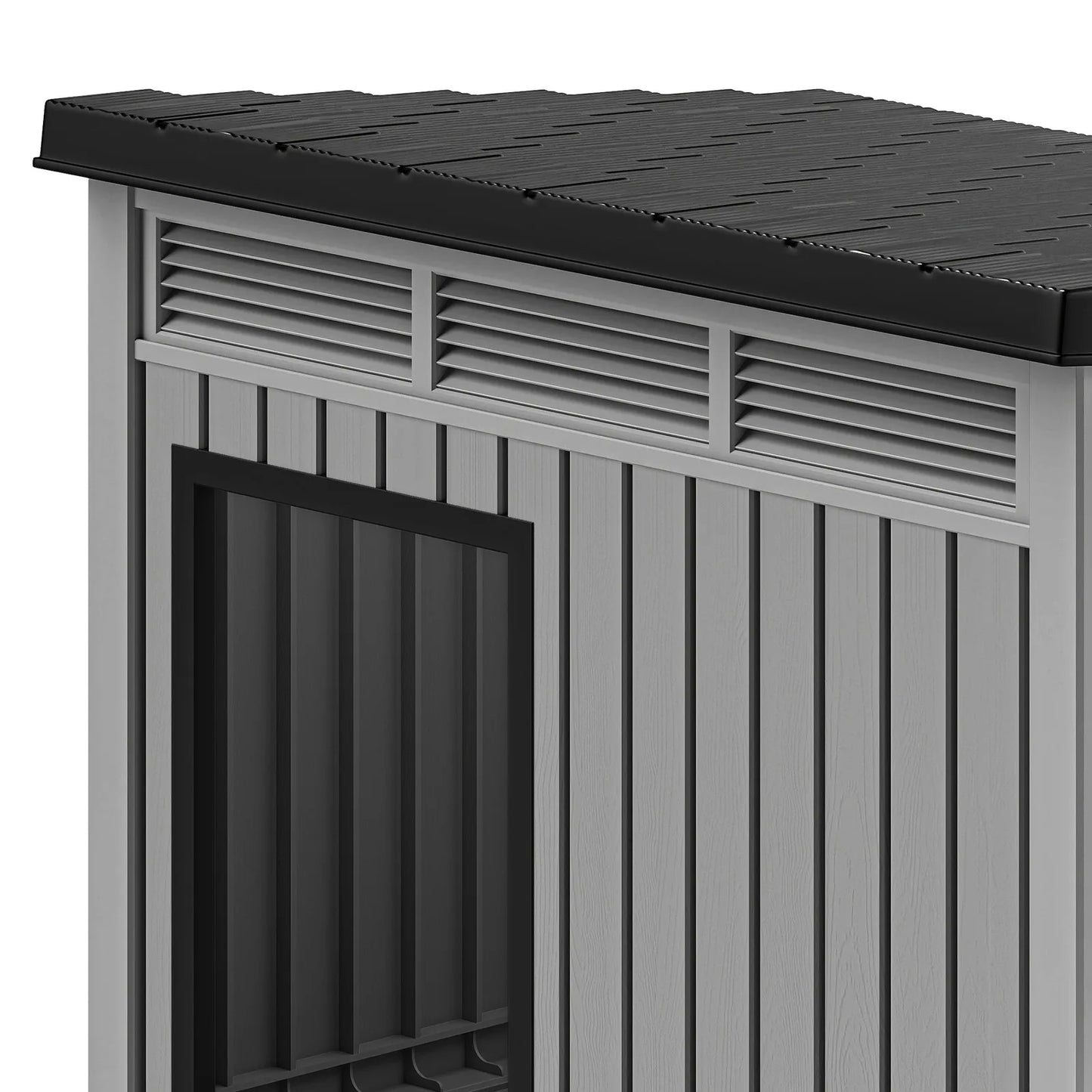 Plastic Dog House With Liftable Roof Outdoor Kennel Air Vents