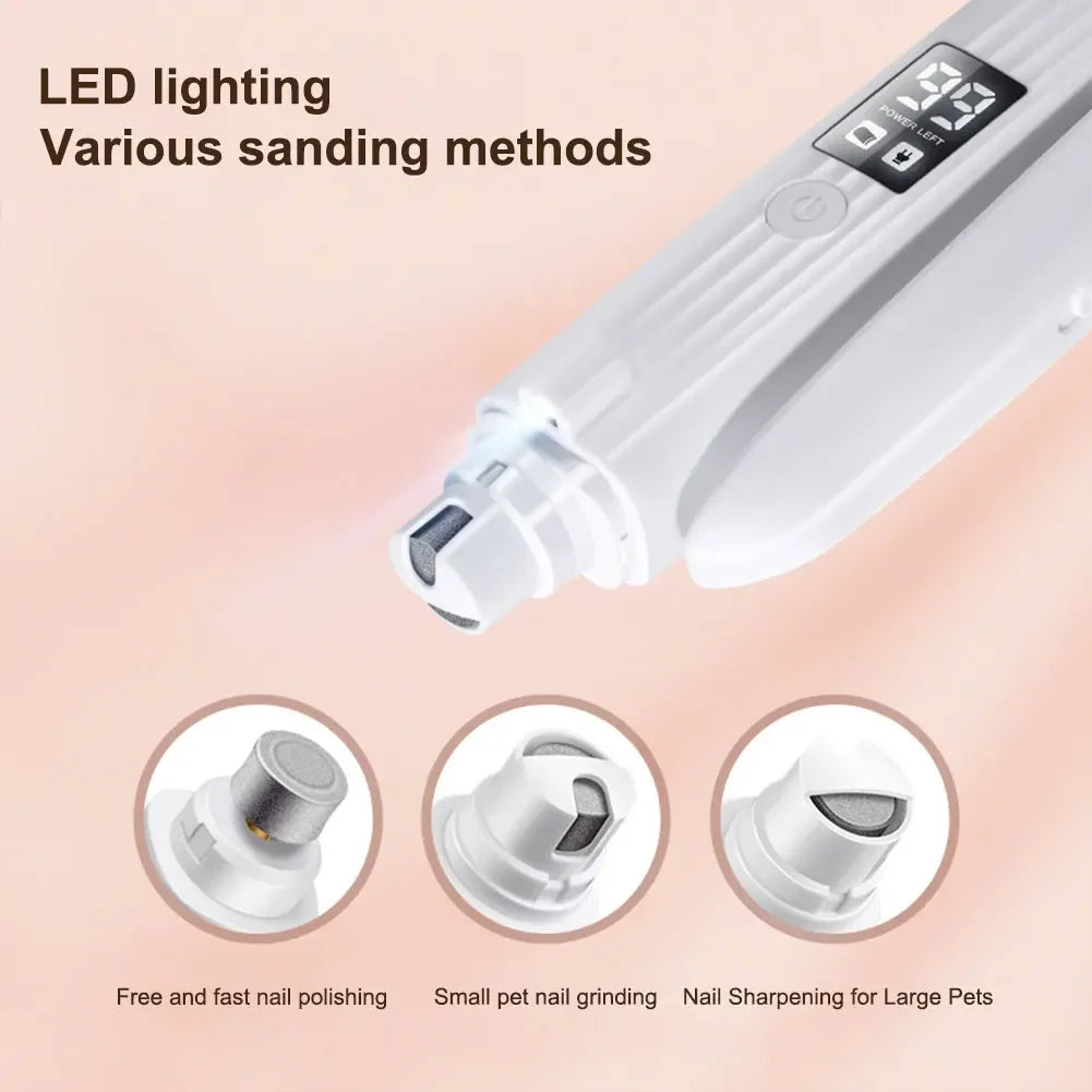 Shunmaii 2 In 1 Electric Dog Nail Grinder And Clipper With LED Light