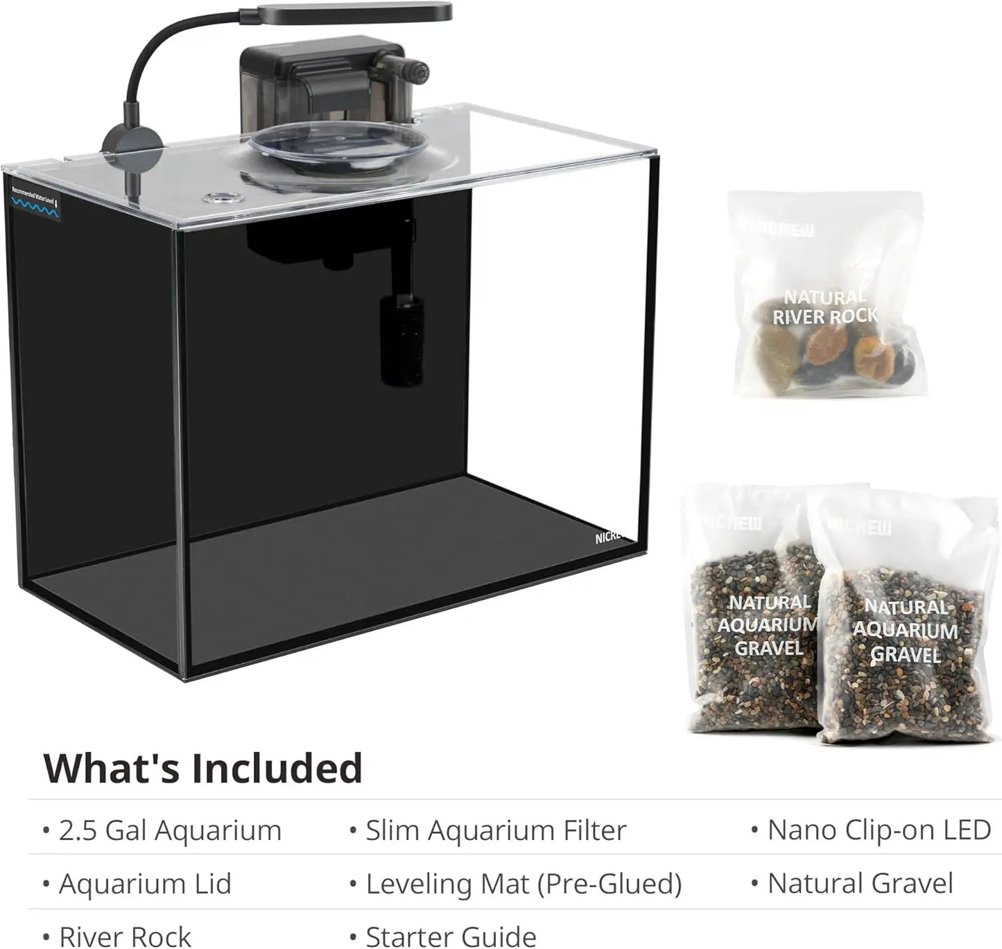 Nano Nature Rimless Aquarium Kit for Desktop Fish Tank