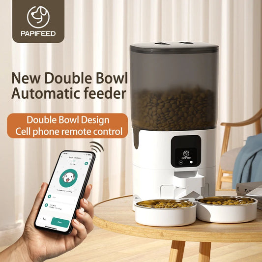 PAPIFEED Smart Double Bowl Automatic Cat And Dog Feeder