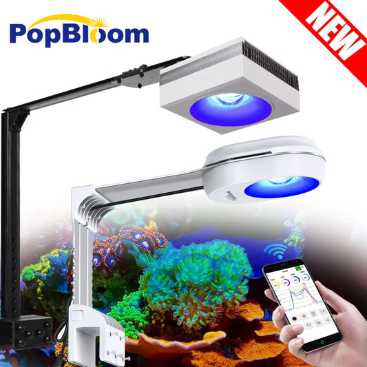 PopBloom WiFi Marine Aquarium Light Full Spectrum LED For Coral