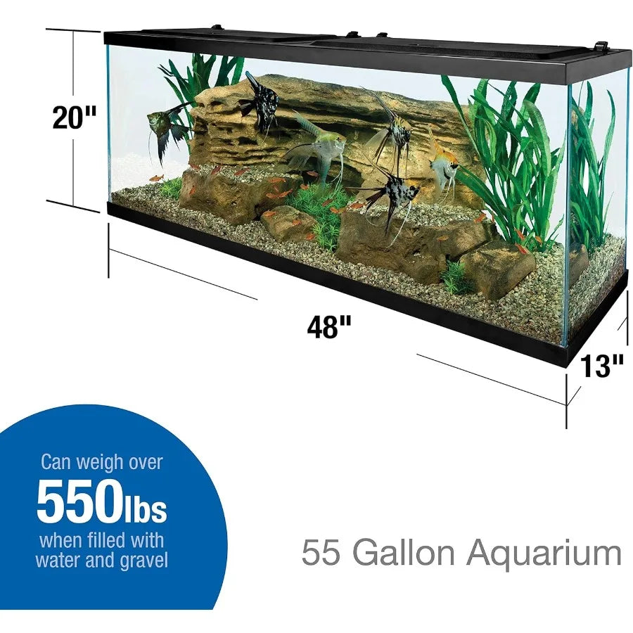 Hign-concerned Rectangular Glass Aquarium With Builtin Filtration