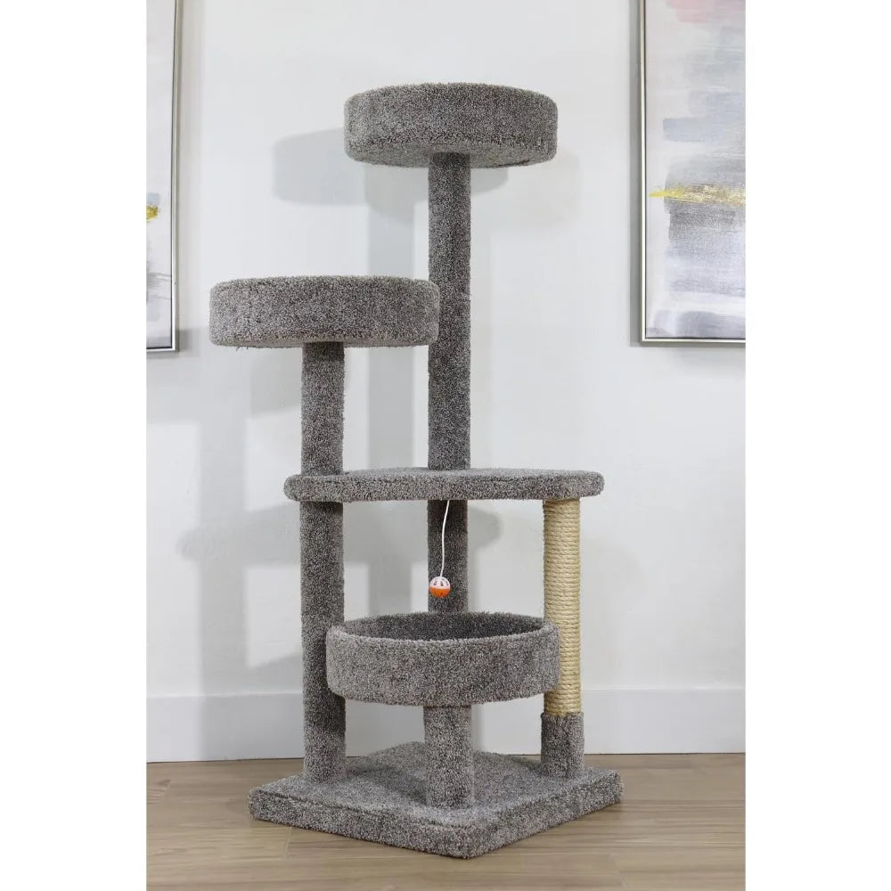 DAFIFY Solid Wood Cat Tower With Beds And Three Tiers