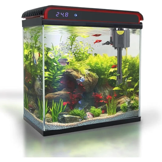 Hign-concerned Glass Aquarium With Self Cleaning Function And 3 Color LED