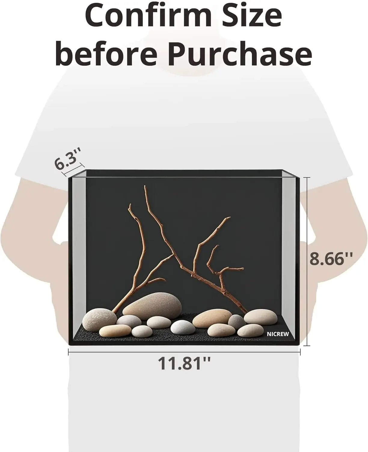 Nano Nature Rimless Aquarium Kit for Desktop Fish Tank