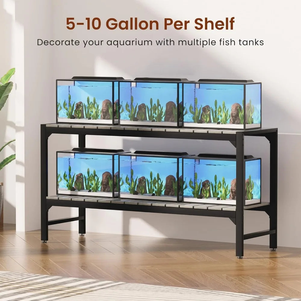 Tatub Metal Aquarium Stand For Fish Tanks With 2-Tier Shelves