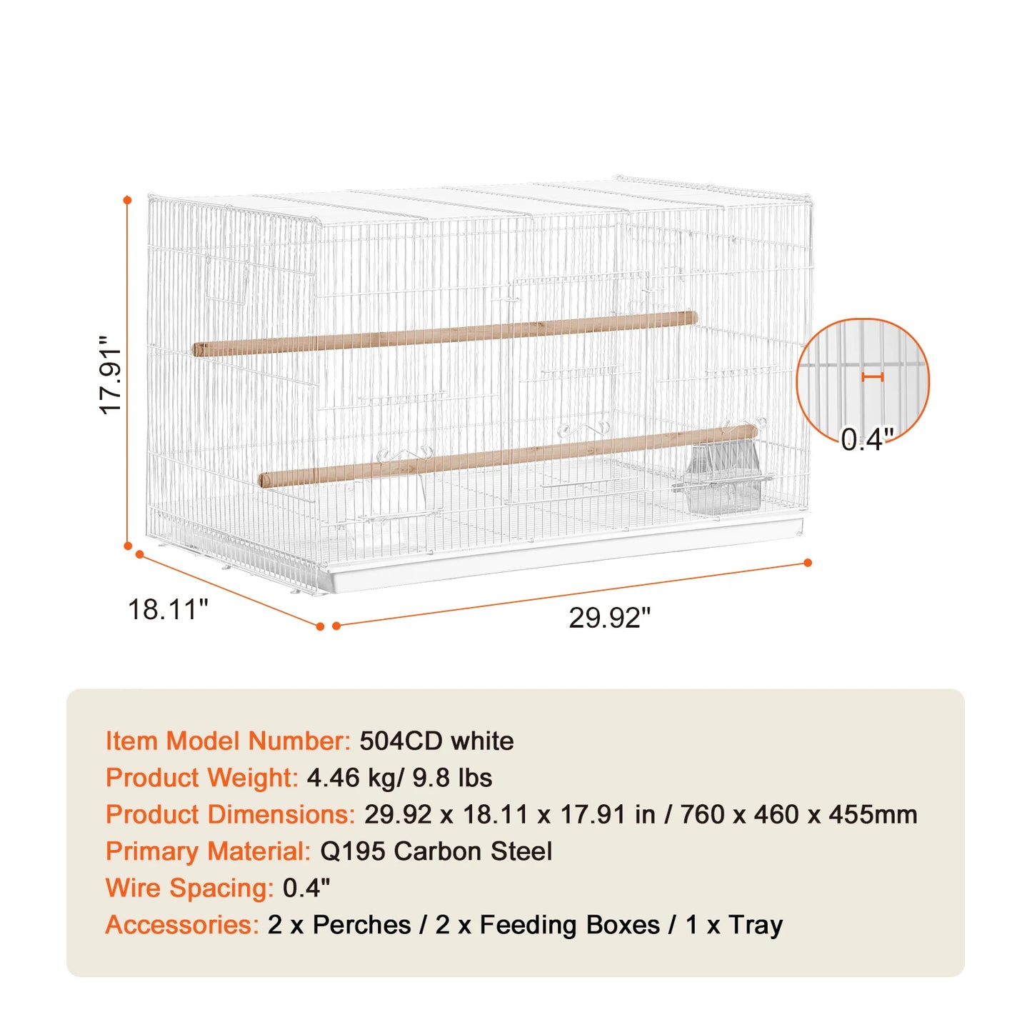SucceBuy Flight Bird Cage With Divider Stackable Small Animal Cage