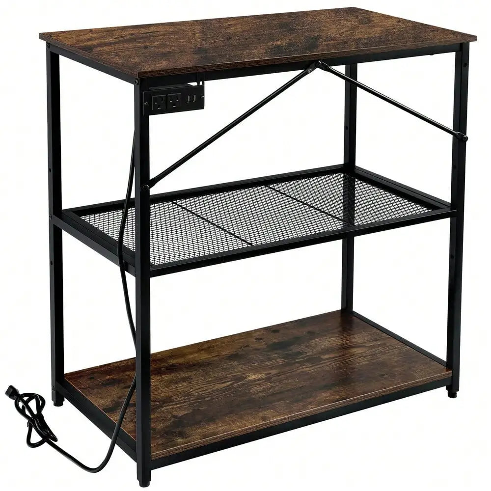 Two Tank Aquarium Stand With Charging Station For Dual Tanks