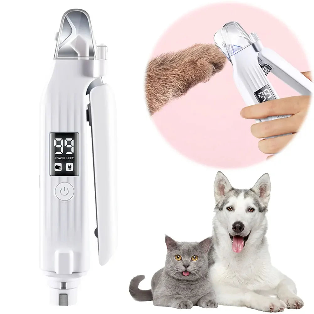 Shunmaii 2 In 1 Electric Dog Nail Grinder And Clipper With LED Light