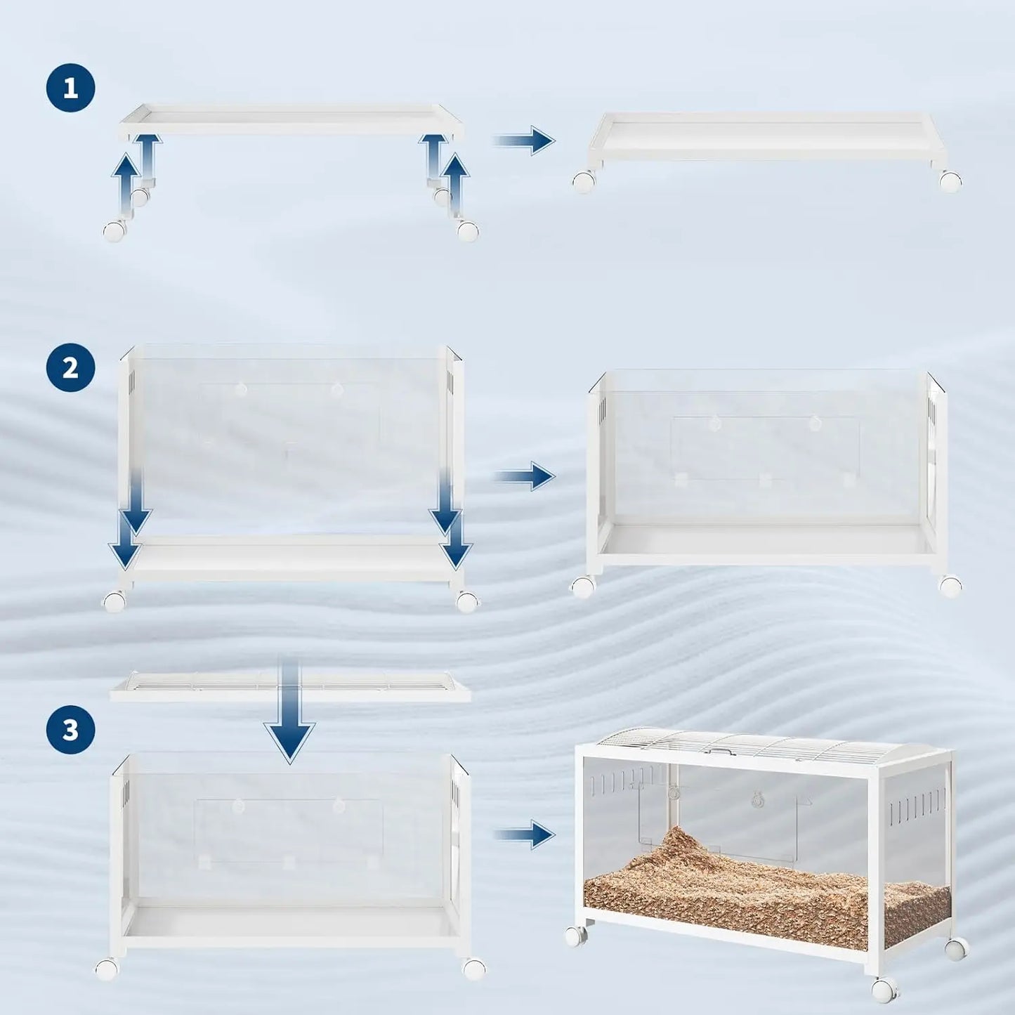 HiMISSCN Metal Rat Cage With Wheels PS Panels Hamster Cage