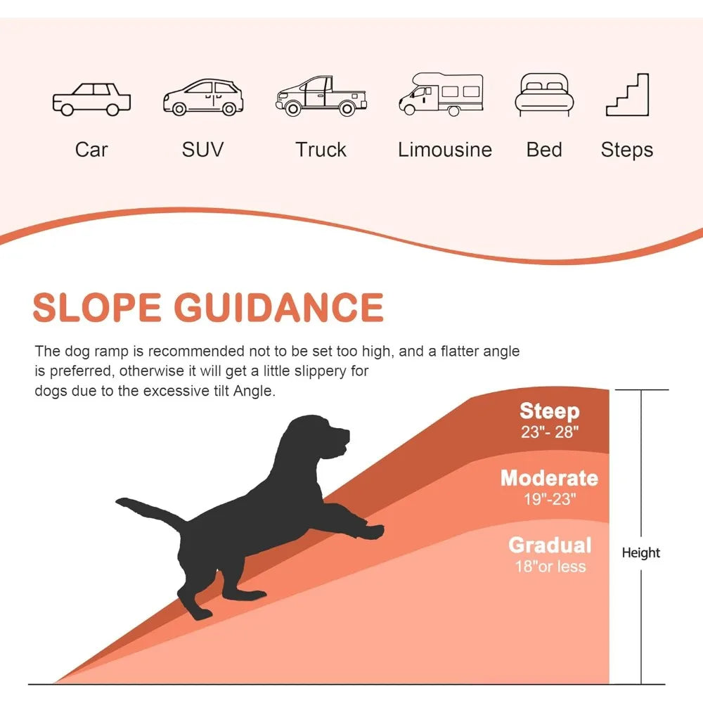 Folding Car Ramp For Large Dogs Safe Non Slip Travel