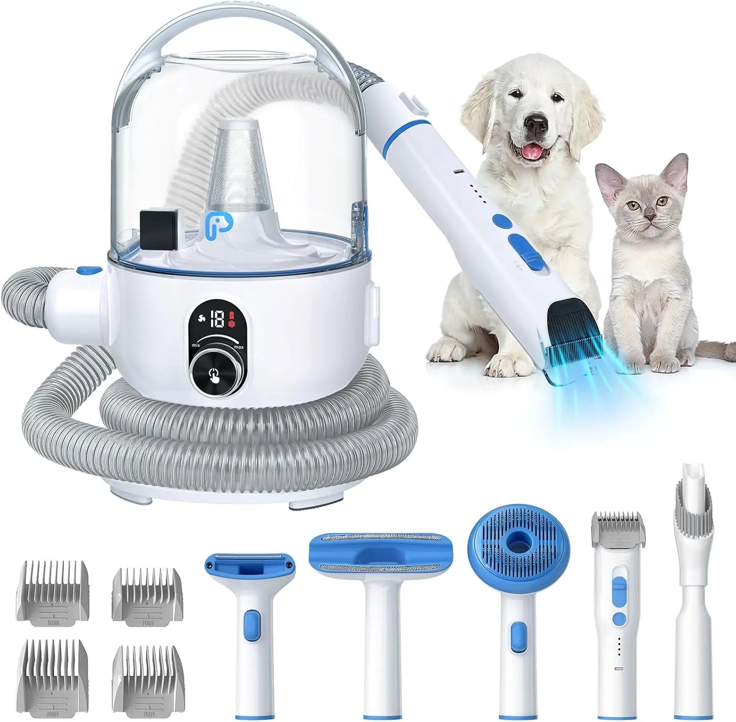 Hign-Concerned 5-In-1 Pet Grooming Vacuum Kit For Dogs And Cats