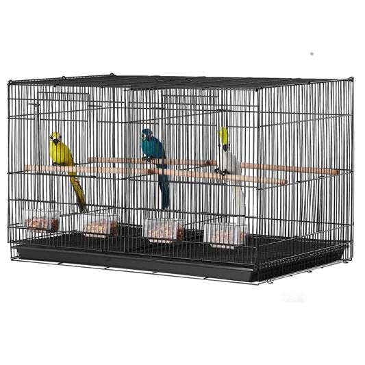 SucceBuy Flight Bird Cage With Divider Stackable Small Animal Cage