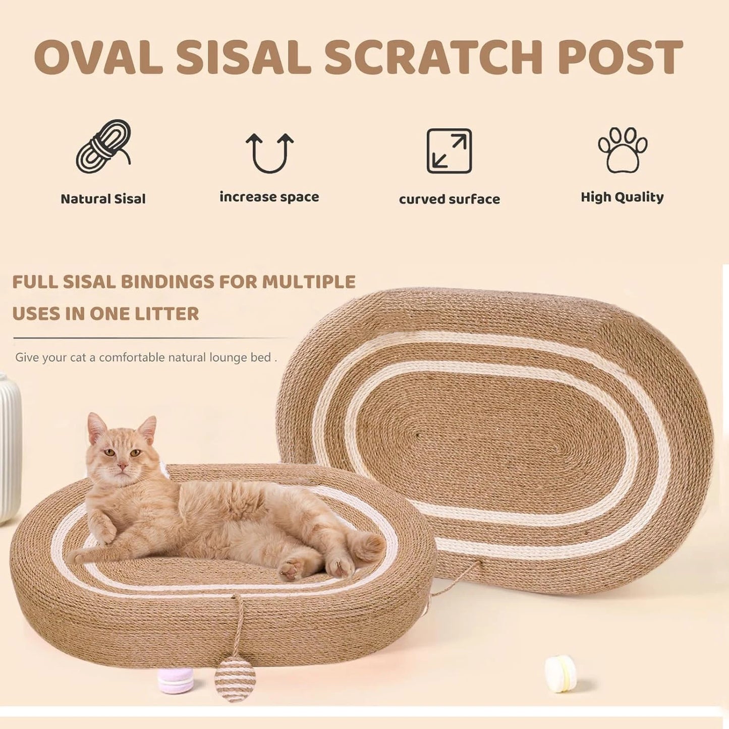 Guangdong Cat Scratching Bed 3 In 1 Sisal Indoor Pad