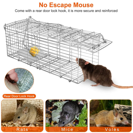 Hign-concerned Foldable Rat Trap Cage Humane Live Rodent Trap