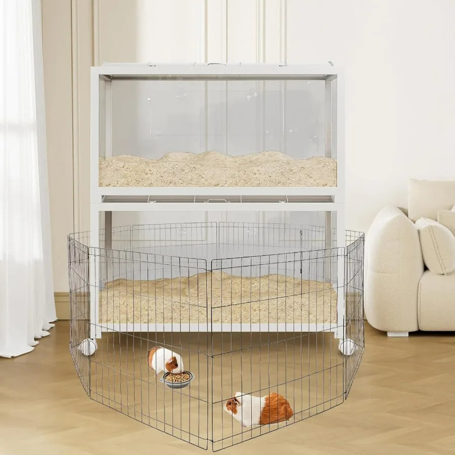 Hign-concerned Hamster Cage With Acrylic Sides And Universal Wheels