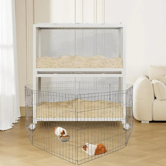 Hign-concerned Hamster Cage With Acrylic Sides And Universal Wheels